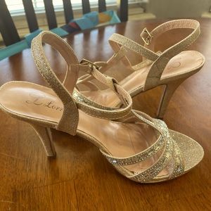 Lauren Lorraine Sparkly Gold High Heels
